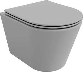 Mexen Rico sanita Rimless com assento slim de fechamento suave, duroplástico, cinza claro mate - 30724061
