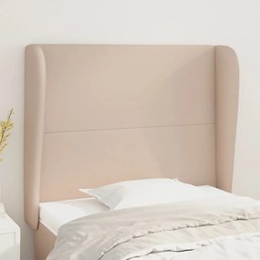 Cabeceira cama c/ abas couro artif. 83x23x118/128 cm cappuccino