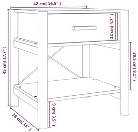 Mesas de cabeceira 2 pcs 42x38x45cm derivados de madeira branco
