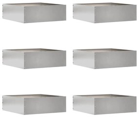 vidaXL Acabamento para Gramado 6 pcs Prateado 40 x 40 x 13 cm