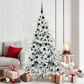 vidaXL Árvore de Natal Articulada Artificial Branco 180 cm PVC e Aço