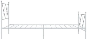 Estrutura de cama com cabeceira e pés 100x190 cm metal branco
