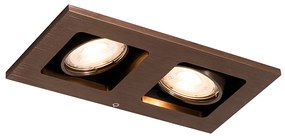 Foco embutido bronze escuro retangular 2 luzes ajustável e rotativo - Qure Moderno