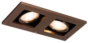 Spot embutido bronze escuro retangular 2 luzes - Qure Moderno
