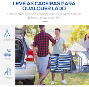 2 Espreguiçadeiras de Jardim Dobráveis Espreguiçadeiras de Aço com Alm