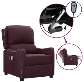 vidaXL Poltrona de massagens elétrica tecido roxo