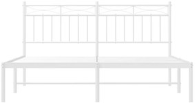 Estrutura de cama com cabeceira 160x200 cm metal branco