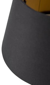 Abajur de algodão preto 20/15/13 com interior dourado