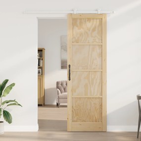 Porta de Correr vidaXL com Conjunto de Hardware 78x232 cm Madeira Maci