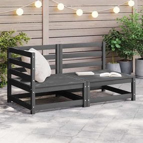 vidaXL 2 pcs conjunto lounge de jardim pinho maciço cinzento