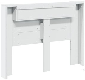 Armário de cabeceira com luzes LED 140x16,5x103,5 cm branco