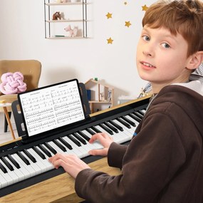 Teclado eletrónico de 88 teclas Piano digital portátil com bolsa de arrumação Pedal Carregador USB Carregador USB doméstico para crianças e adultos