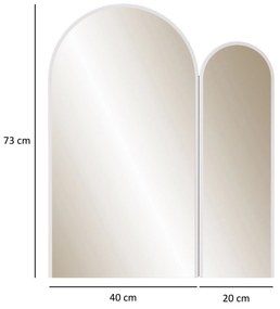 Espelho Decorativo Classe – Branco – 2x73x60 cm