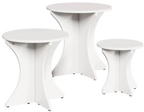 vidaXL Mesa de centro 3 pcs Branco