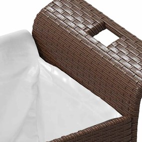 Banco de jardim com almofadão 116x46x57 cm vime PE castanho