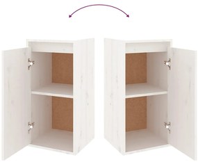 Móveis de TV 3 pcs madeira de pinho maciça branco
