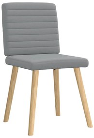Cadeiras de jantar 6 pcs tecido cinzento-claro