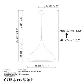 Candeeiro de Teto Bitlisim – Azul Claro – Ø41 h:35 cm