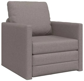Sofá Cama de Chão 2 em 1 Taupe 74x77x81 cm Tecido