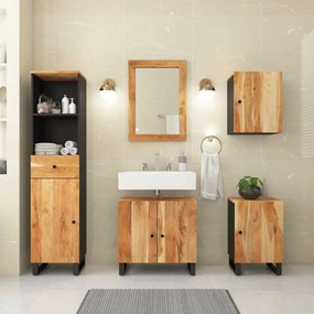 vidaXL 5 pcs conjunto de móveis p/ casa de banho acácia maciça