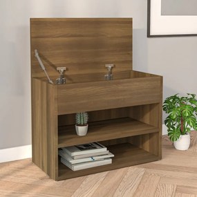 vidaXL Banco sapateira 60x30x45cm derivados madeira carvalho castanho