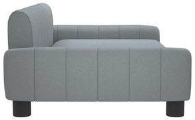 Sofá infantil 90x53x30 cm tecido cinzento-claro