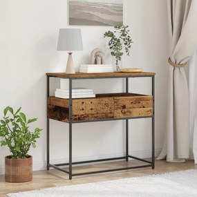 Mesa de Consola vidaXL Madeira Velha 75x40x75 cm Madeira Reforçada e A