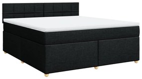 Cama com molas/colchão 180x200 cm tecido preto