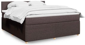 vidaXL Cama com molas/colchão 180x200 cm tecido castanho-escuro