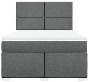 Cama com molas/colchão 140x200 cm tecido cinzento-escuro