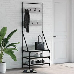 vidaXL Bengaleiro com arrumação calçado 70x40x184 cm cinzento sonoma