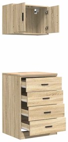 Armários de garagem 2pcs derivados de madeira carvalho sonoma