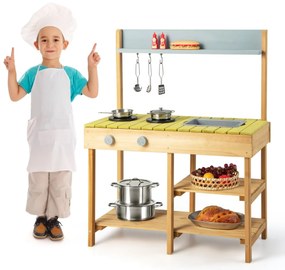 Caixa de areia de navio pirata com cobertura e bandeira, leme, assentos de banco - branco