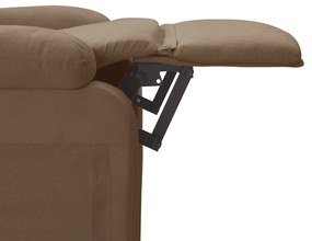 Poltrona de massagens elétrica reclinável tecido castanho