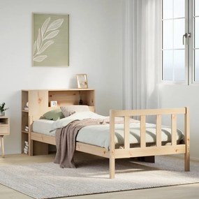 Cama com estante sem colchão 100x200 cm pinho maciço