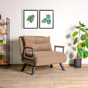 Sofá-Cama de 1 Lugar Sando – Castanho Claro – 175x60 cm