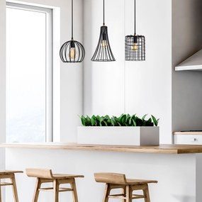 Chandelier Teltrio – Preto Antique – 91 x 25 x 49-129 cm