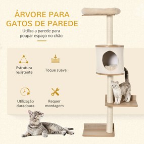 PawHut Árvore para Gatos de Parede com Múltiplas Plataformas Caverna C