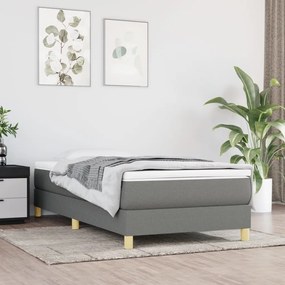 3120583 vidaXL Estrutura de cama 90x200 cm tecido cinzento-escuro