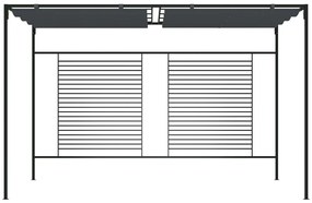 Gazebo com toldo retrátil 4x3x2,3 m 180 g/m² antracite