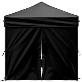Tenda para festas dobrável com paredes laterais 2x2 m preto