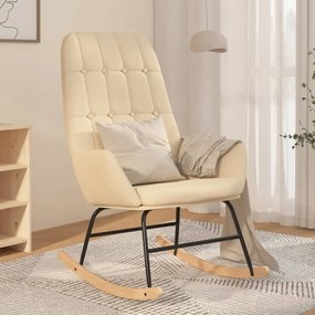 341255 vidaXL Cadeira de baloiço tecido cor creme