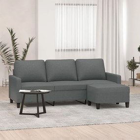 Sofá Luka Chaise Longue - Com Apóio de Pés - De 3 Lugares em Tecido -