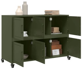Aparador 100,5x39x72 cm aço verde-azeitona