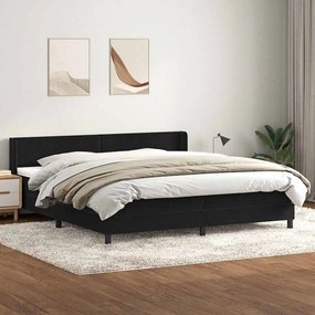vidaXL Cama com molas/colchão 200x220 cm veludo preto