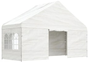 Gazebo com telhado 5,88x2,23x3,75 m polietileno branco