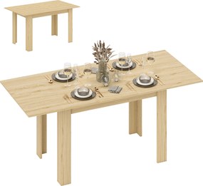 Mesa de jantar extensível, mesa de cozinha (CADEIRAS NÃO INCLUIDAS) retangular, para 6-8 pessoas, 140-180 x 80 cm, efeito de madeira natural