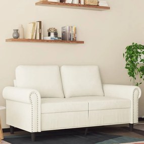 Sofá de 2 lugares veludo 120 cm cor creme