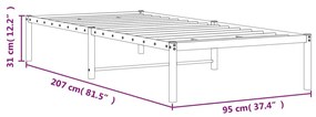 Estrutura de cama metal 90x200 cm branco