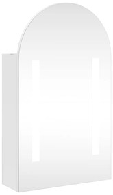 Armário espelhado arqueado p/ casa de banho c/ luz LED branco